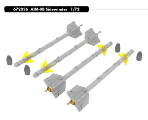 Additions (3D resin printing) 1/72 AIM-9B Sidewinder