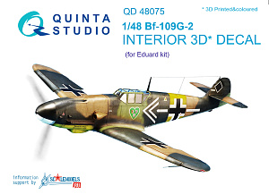 Bf-109G-2 3D-Printed & coloured Interior on decal paper (for Eduard  kit)