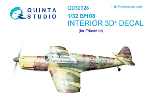 Bf 108 3D-Printed & coloured Interior on decal paper (for Eduard kit)