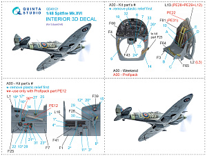 3D Декаль интерьера кабины Spitfire Mk.XVI (Eduard)
