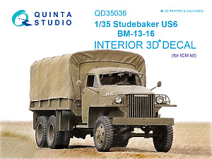 Studebaker US6 3D-Printed & coloured Interior on decal paper (for ICM kit)