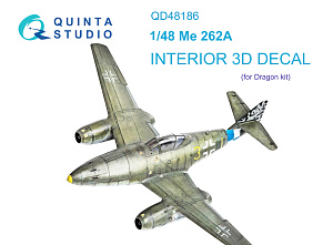 Me 262A 3D-Printed & coloured Interior on decal paper (Dragon)