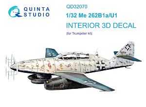 3D Декаль интерьера кабины Me 262B1a/U-1 (Trumpeter)