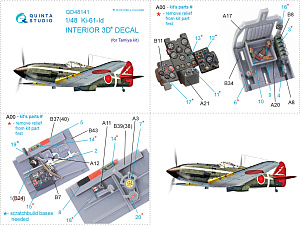 Ki-61-Id 3D-Printed & coloured Interior on decal paper (Tamiya)