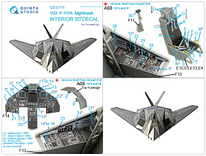 3D Декаль интерьера кабины F-117A (Trumpeter)