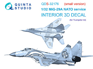 3D Декаль интерьера кабины MiG-29A NATO service (Trumpeter) (Малая версия)
