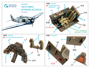 Fw 190A-8 3D-Printed & coloured Interior on decal paper (Tamiya)