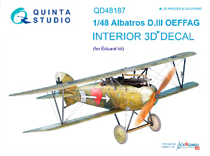 Albatros D.III OEFFAG 3D-Printed & coloured Interior on decal paper (for Eduard kit)