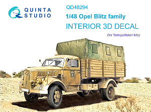 Opel Blitz family 3D-Printed & coloured Interior on decal paper (Tamiya/Italeri)