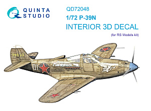 P-39N 3D-Printed & coloured Interior on decal paper (RS Models)