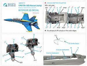 3D Декаль интерьера кабины F/A-18D Early (Kinetic)
