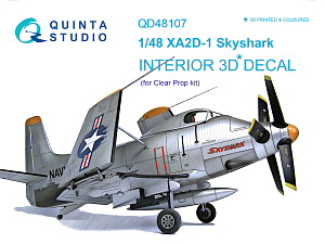  XA2D-1 3D-Printed & coloured Interior on decal paper (for Clear Prop kit)