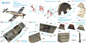 Bf 109G-6 3D-Printed & coloured Interior on decal paper (for Border Model kit)