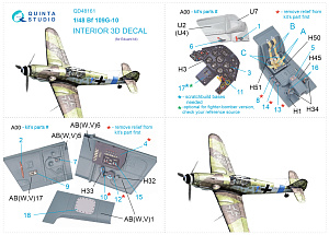 Bf 109G-10 3D-Printed & coloured Interior on decal paper (Eduard)