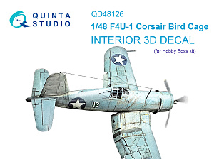 3D Декаль интерьера кабины F4U-1 Corsair (Birdcage) (Hobby Boss)