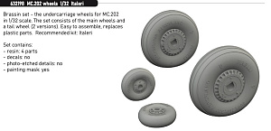 Additions (3D resin printing) 1/32 Macchi MC.202 Folgore wheels (designed to be used with Italeri kits)