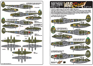 Decal 1/72 Lockheed P-38 Lightning's P-38 Lightning's of the Pacific (Late War) Set Two (Kits-World)