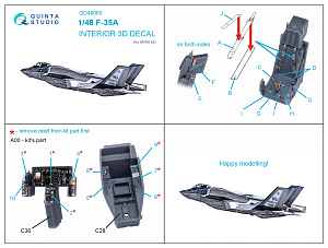 F-35A 3D-Printed & coloured Interior on decal paper (Meng)