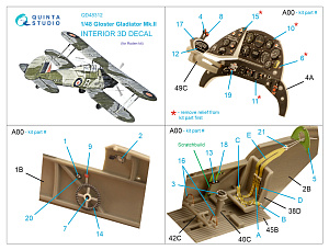 3D Декаль интерьера Gloster Gladiator MKII (Roden)