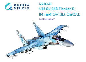 Su-35S 3D-Printed & coloured Interior on decal paper (KittyHawk)