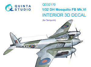 DH Mosquito FB Mk.VI 3D-Printed & coloured Interior on decal paper (Tamiya)