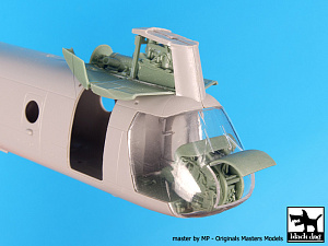 Additions (3D resin printing) 1/72 Boeing CH-46D Sea Knight Front engine + cockpit (designed to be used with Hobby Boss kits) 