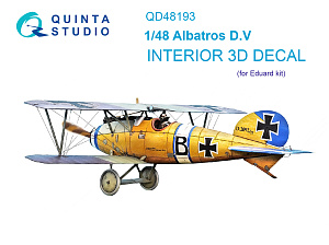 Albatros D.V 3D-Printed & coloured Interior on decal paper (Eduard)