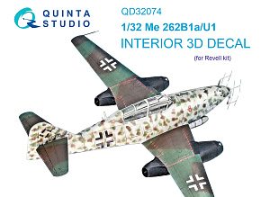 Me 262B1a/U-1 3D-Printed & coloured Interior on decal paper (Revell)