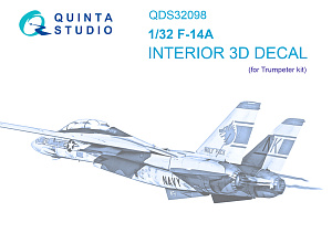 F-14A 3D-Printed & coloured Interior on decal paper (Trumpeter) (Small version)