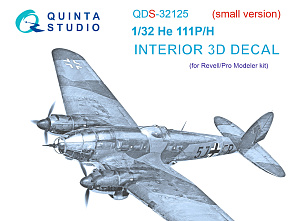He 111 P/H 3D-Printed & coloured Interior on decal paper (Revell/ProModeler) (small version)