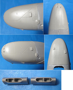 Additions (resin parts) 1/48 A-26B/B-26K Invader corrected 8-gun nose and wing air intakes for ICM (Vector) 
