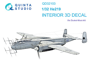 He 219 3D-Printed & coloured Interior on decal paper (ZM SWS)