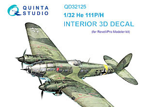 He 111 P/H 3D-Printed & coloured Interior on decal paper (Revell/ProModeler)