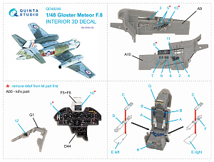 Meteor F.8 3D-Printed & coloured Interior on decal paper (Airfix)
