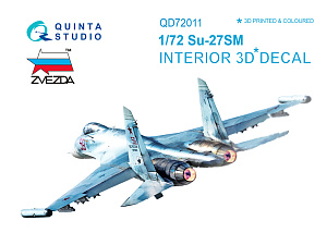 Su-27SM  3D-Printed & coloured Interior on decal paper  (for Zvezda kit)