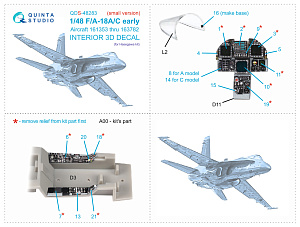 3D Декаль интерьера кабины F/A-18A / C early (Hasegawa) (Малая версия)